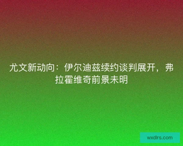 尤文新动向：伊尔迪兹续约谈判展开，弗拉霍维奇前景未明