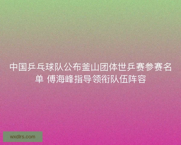 中国乒乓球队公布釜山团体世乒赛参赛名单 傅海峰指导领衔队伍阵容