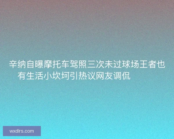 辛纳自曝摩托车驾照三次未过球场王者也有生活小坎坷引热议网友调侃😅🏍️
